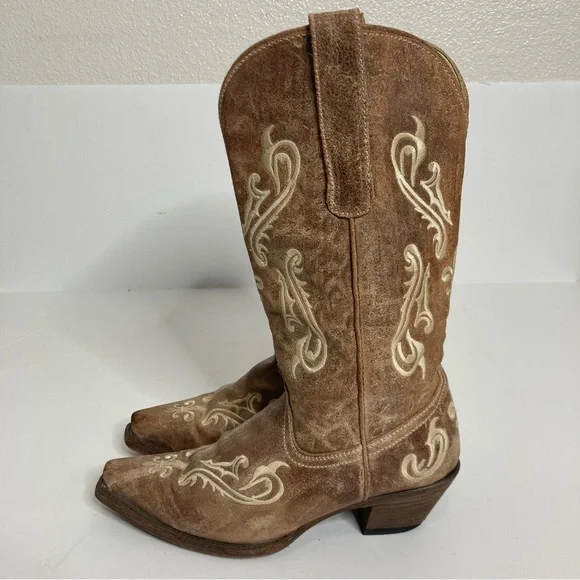 CORRAL Leather Embroider Cowgirl Western Boots sz 8.5 Coastal cowgirl - Picture 6 of 15